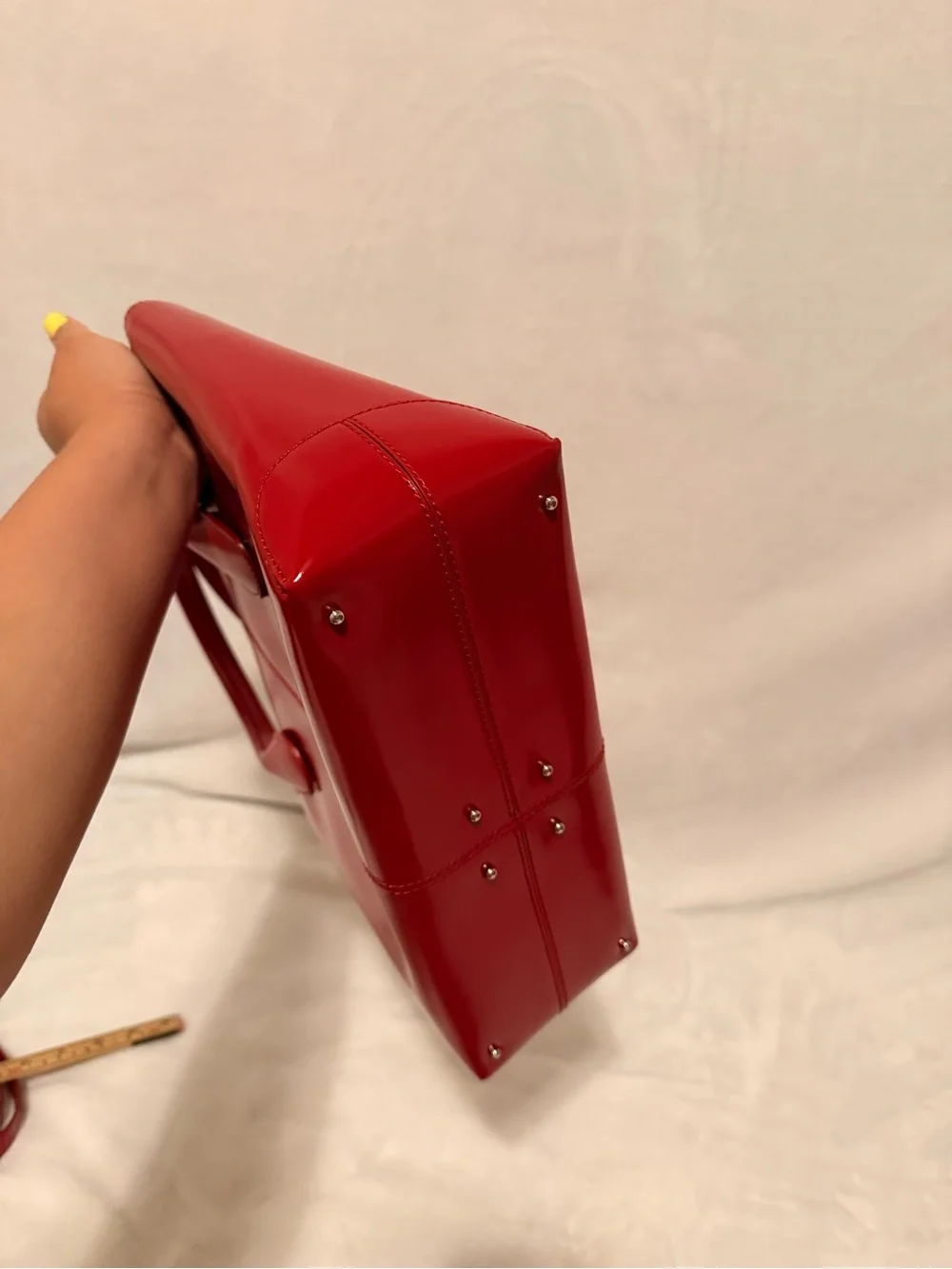 Tod's Red Patent Leather Medium D-Bag Tote